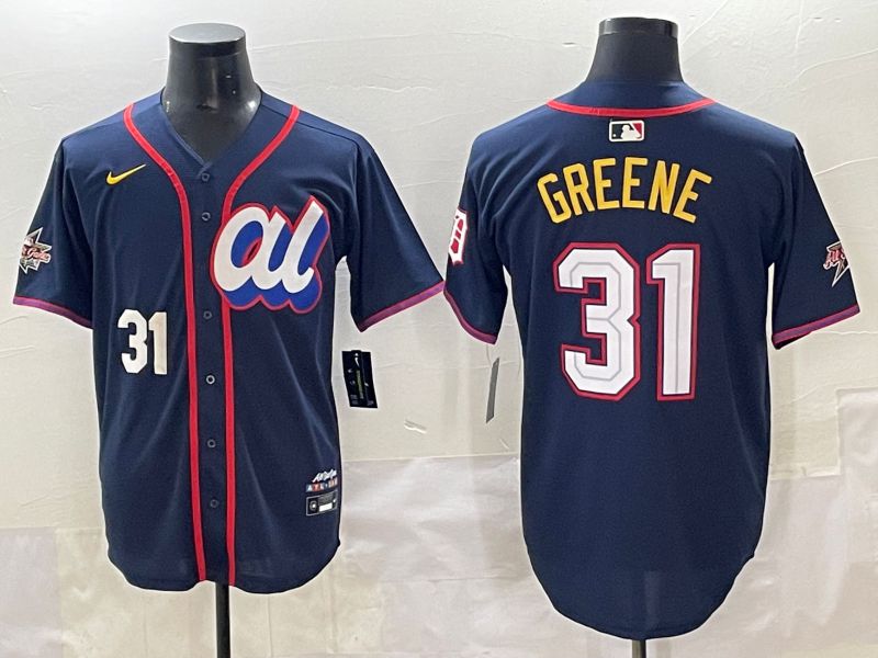 Men 2025 Detroit Tigers #31 Greene Blue All star Blank Blue Nike MLB Jersey style 5->los angeles dodgers->MLB Jersey